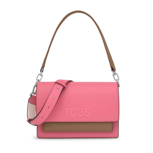 Medium pink and earth-colored Crossbody bag Audree Saffiano