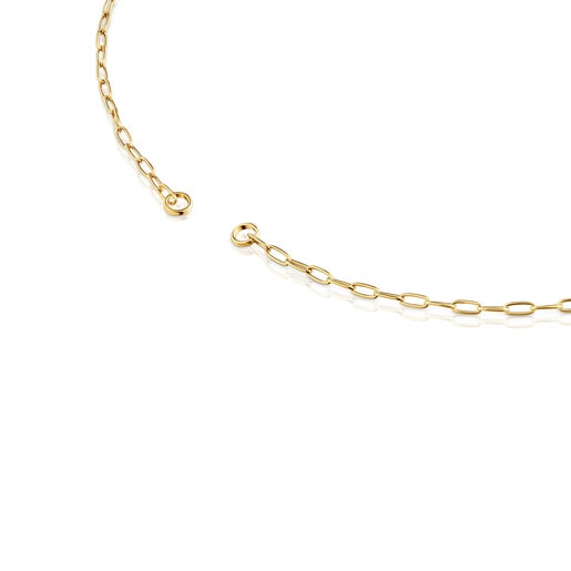 Hold Oval short Necklace with 18kt gold plating over silver