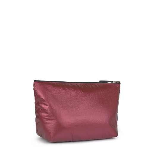 Μεσαίου μεγέθους, μεταλλικό ροζ-μαύρη τσάντα δύο όψεων Kaos Shock