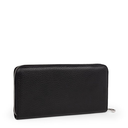 Medium black Leather New Leissa Wallet | TOUS