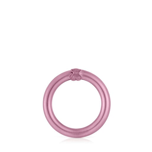 Średni różowy pierścionek ze srebra Hold
