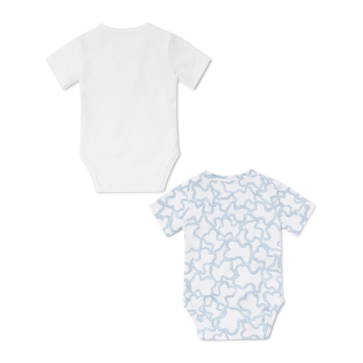 Pack of wrap-over baby bodysuits in Kaos blue