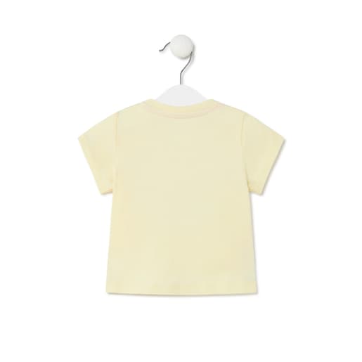 Camiseta de niña con corazones Casual amarilla