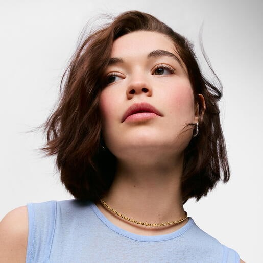 Collar con cordón amarillo y acero TOUS Basics