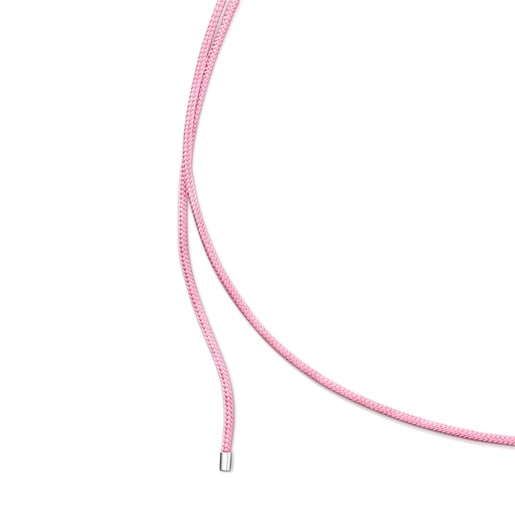 Long silver and pink cord Necklace TOUS Basics