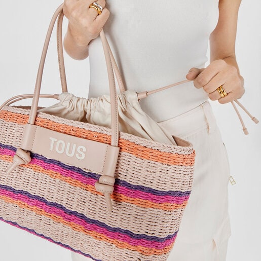 Large taupe-colored Tote bag Scoubidou