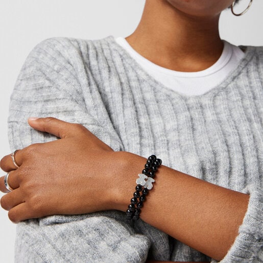 Silver Sweet Dolls Bracelet with Onyx