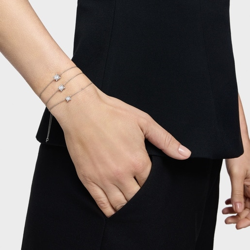 צמיד שרשרת מפלטינה בשילוב יהלום מעבדה 0.50 קראט TOUS Shine LGD