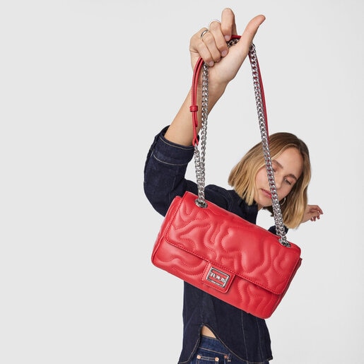 Small red Kaos Dream Crossbody bag with flap