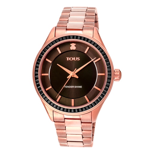 Rose IP Steel Tender Shine Watch with cubic zirconia | TOUS