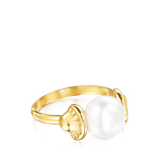 Anillo conchas de oro y perla Oceaan