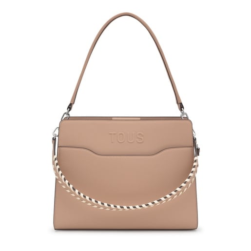 トープカラーのミディアム・ショッピングバッグ Audree Saffiano