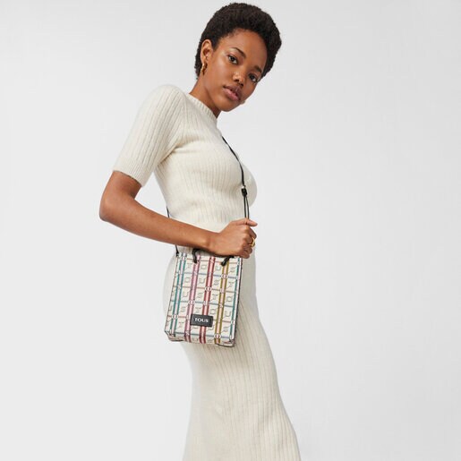 Мини-сумка TOUS Crossroad бежево-черного цвета