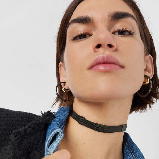 Black IP Steel Mesh Choker