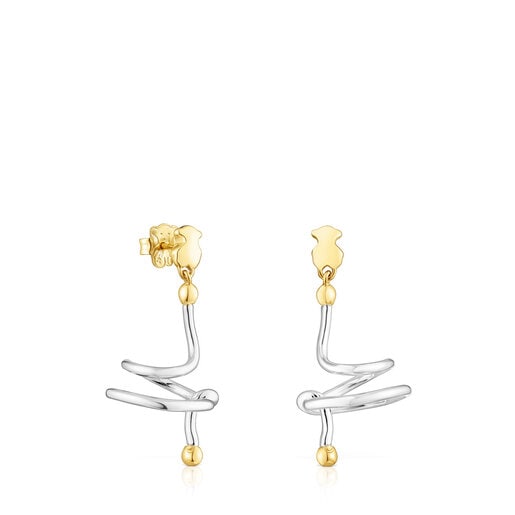 Σπιράλ σκουλαρίκια St. Tropez από ασήμι και ασήμι vermeil με αρκουδάκι