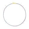 Pink and blue braided thread Necklace with silver vermeil clasp