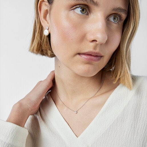 Collar  de oro blanco con diamantes Alecia