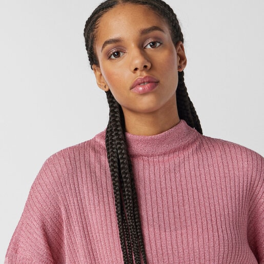 Серьги с крестиками Motif из розового вермеля со шпинелями