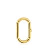 Duży pierścionek ze srebra pokrytego 18-karatowym złotem Hold Oval