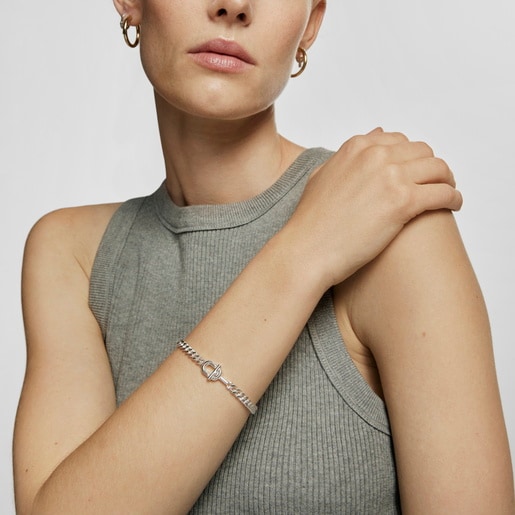 Pulsera barbada de plata TOUS MANIFESTO