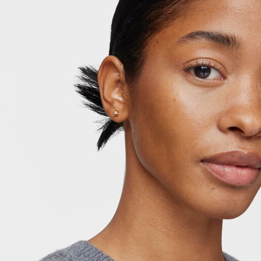 Gold Baby TOUS earrings with diamonds