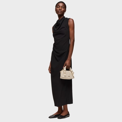 Small beige Bowling bag TOUS Buckles Silhouette