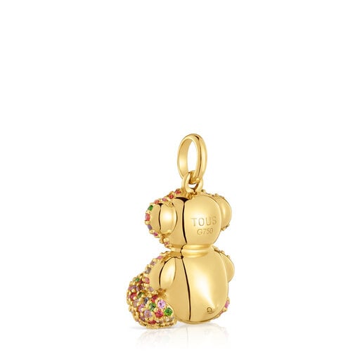Medium gold and gems pendant Bold Bear