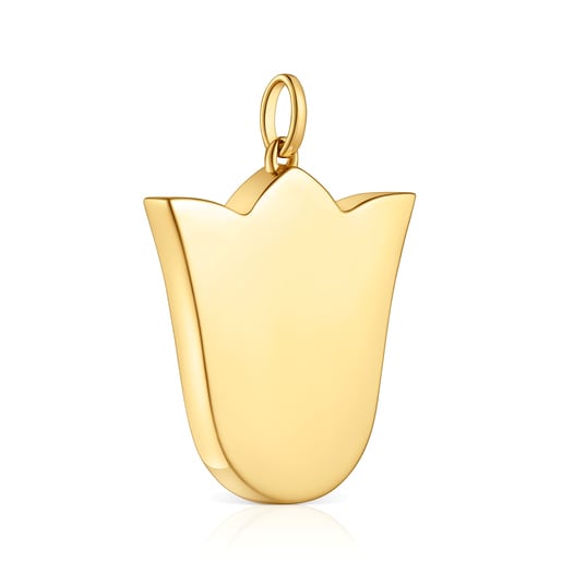 Medium 29mm 18kt gold plating over silver tulip Pendant Sweet Dolls