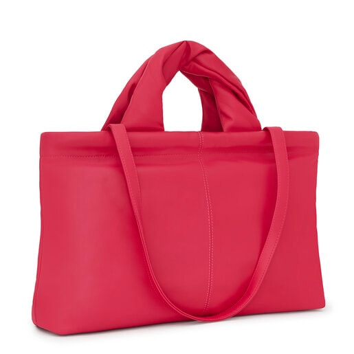 Fuchsia-colored leather Shopping bag TOUS Dolsa