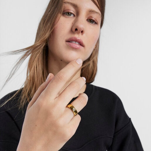 Кольцо Nocturne из вермеля с медвежонком из бриллиантов