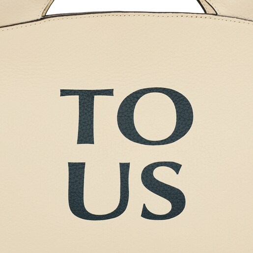 תיק סל TOUS Balloon בינוני מעור בצבע בז'