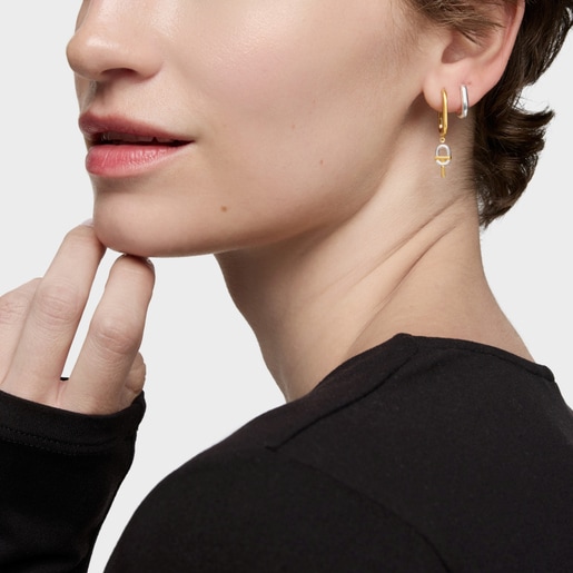 Short two-tone Hoop earrings TOUS MANIFESTO