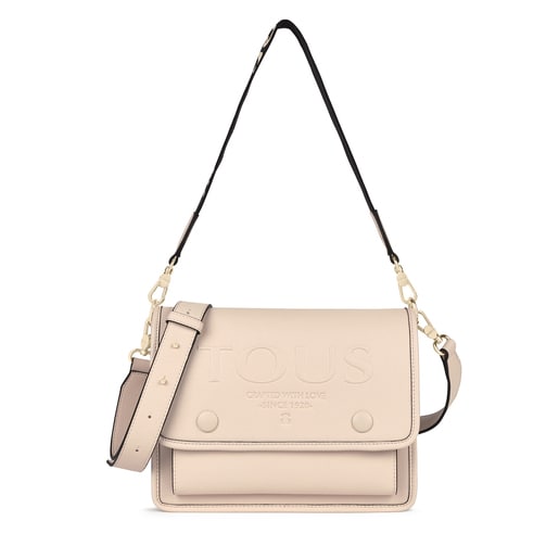 Medium beige Audree T POP crossbody bag