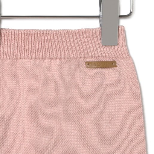 Knitted baby set in Tricot pink stripes