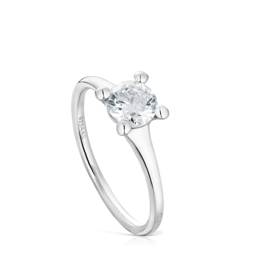 Anell solitari de platí amb diamant creat al laboratori 0,70 ct Shine LGD