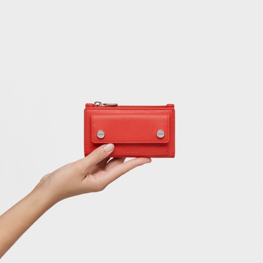 レッドカラーのスモール・カードウォレット TOUS Audree Pockets