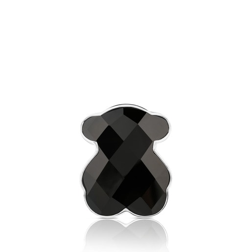 Silver TOUS Color Ring with faceted onyx 2,9cm.
