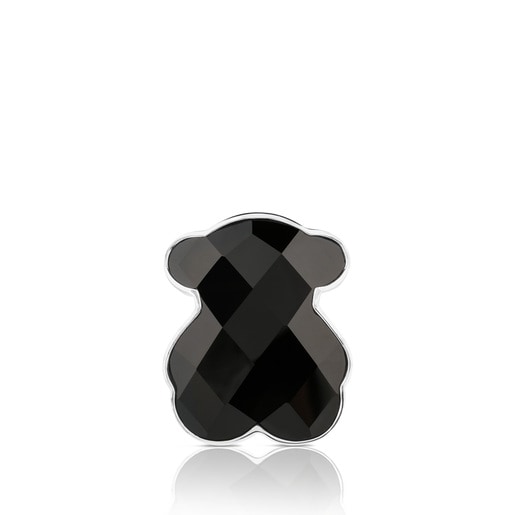 Silver Ring with faceted onyx 2,9cm.TOUS Color | TOUS