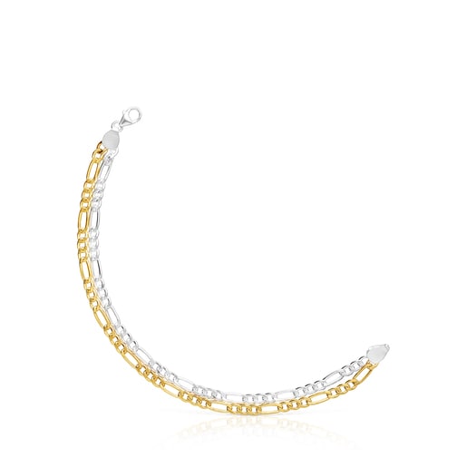 Two-tone TOUS Basics Bracelet with curb chain | TOUS