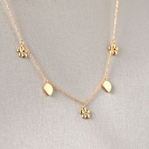 Collar Fragile Nature de oro, diamantes y rubí