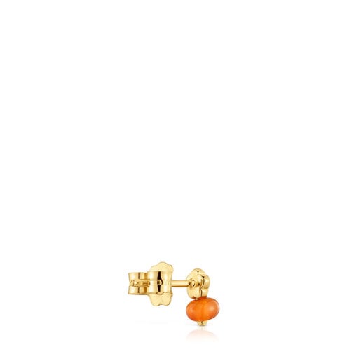 أقراط صغيرة على شكل زهرة من الذهب والعقيق الكالسيدوني من تشكيلة TOUS Balloon