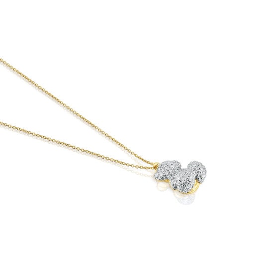 Collier ourson Bold Bear diamants 0,58 ct et or