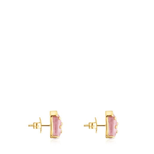 Silver vermeil Virtual Garden Earrings with rhodonite