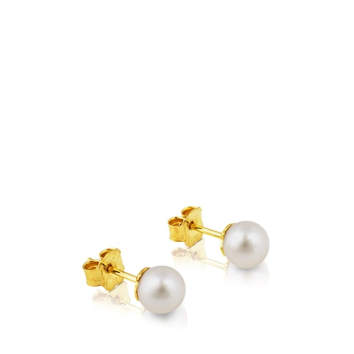 Gold TOUS Pearl Earrings with Pearl