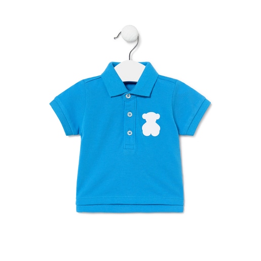 Polo piqué de nen Casual blau