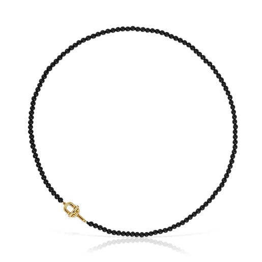 43 cm Necklace with 18kt gold plating over silver and onyx TOUS MANIFESTO