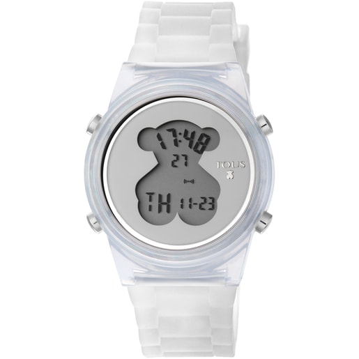 Montre D-Bear Fresh en Polycarbonate avec bracelet en Silicone blanc