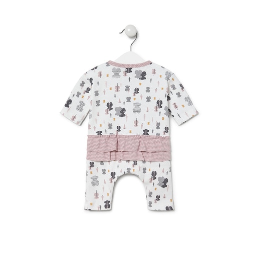 Babygrow com folhos Jungle Cor-de-rosa