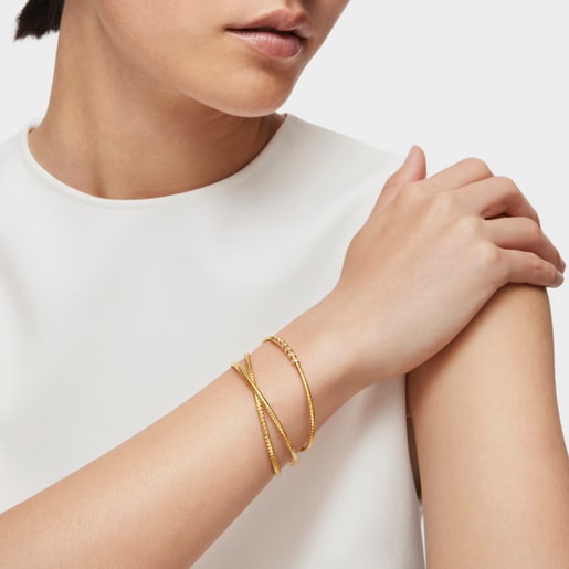 Gold Bangle with diamonds TOUS Basics