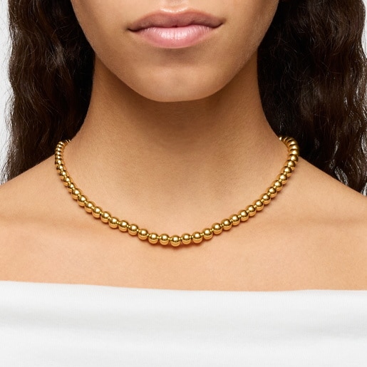 Collar corto con motivos de baño de oro 18 kt sobre plata Eugenia X TOUS